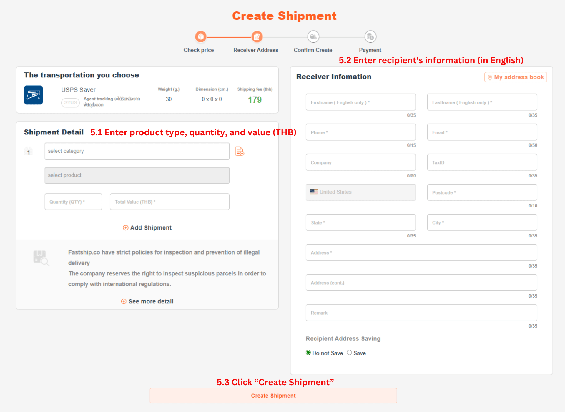 How to Create Shipment
