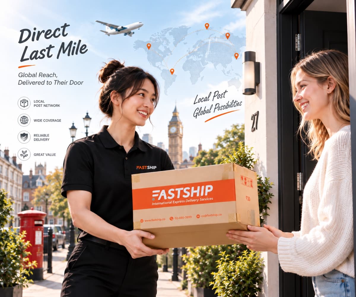 พนักงาน FastShip ส่งพัสดุ Direct Last Mile ถึงมือลูกค้าต่างประเทศ