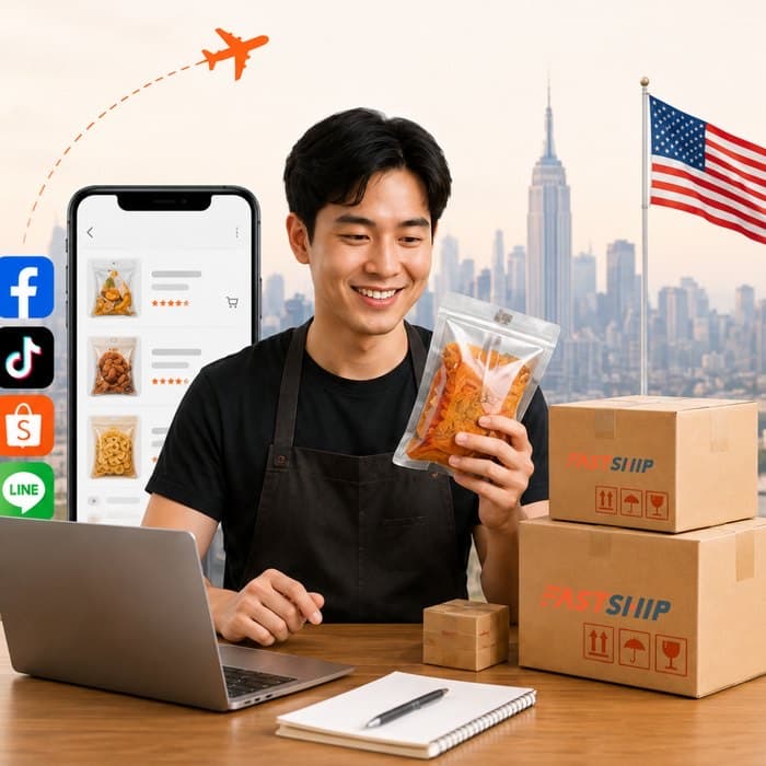 ร้านค้าออนไลน์แพ็คสินค้าอาหารส่งลูกค้าที่สั่งผ่านโซเชียลมีเดียในอเมริกา