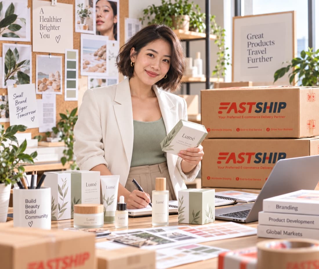 ทีม FastShip ช่วยแบรนด์เตรียมสินค้าเพื่อส่งออกไปต่างประเทศ
