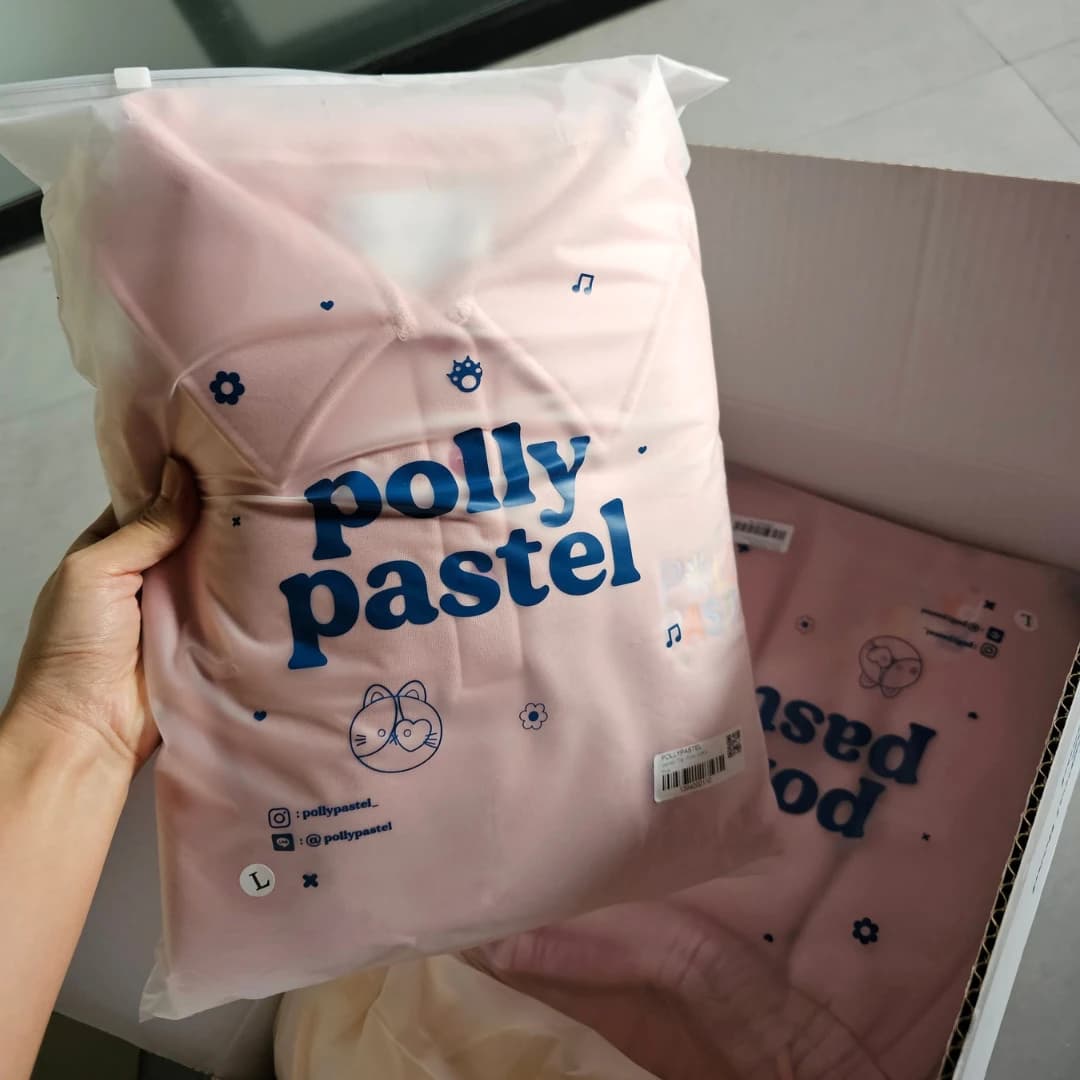 ตัวอย่างเสื้อผ้าบรรจุถุงพร้อมส่งจริง