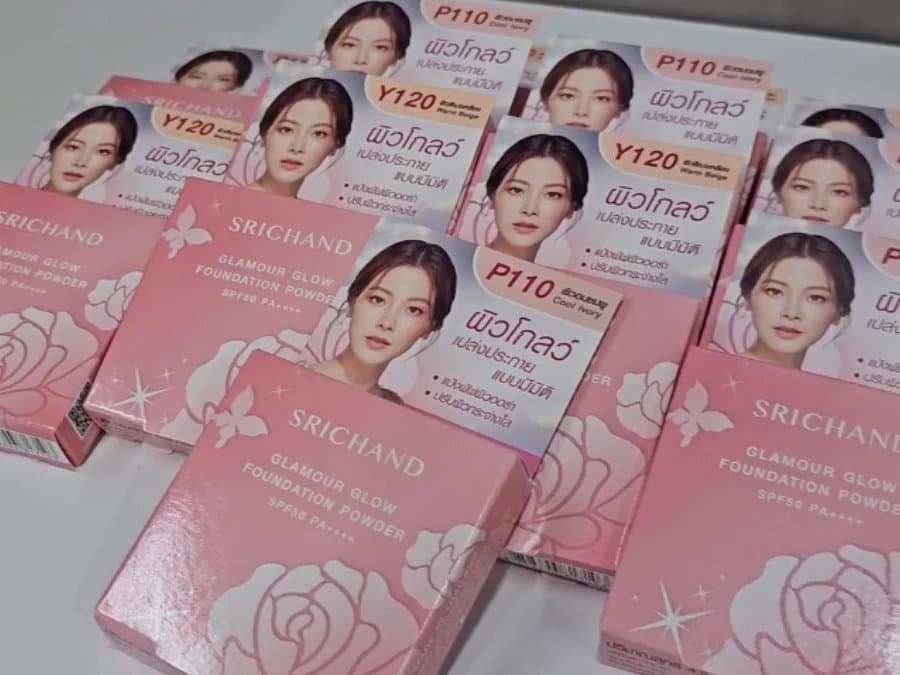 กล่องแป้งพัฟ Srichand Glamour Glow Foundation Powder ที่เคยจัดส่งจริง