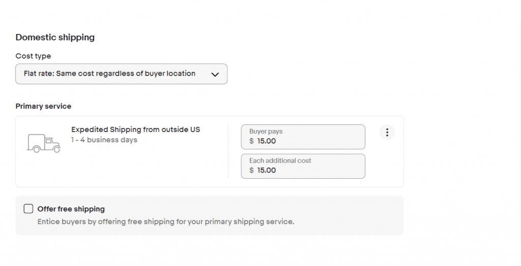 ส่งพัสดุกับFastShip จะเลือก Shipping Option บน eBay อย่างไร?