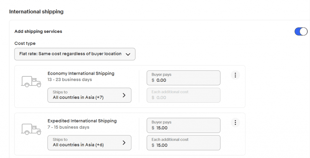 ส่งพัสดุกับFastShip จะเลือก Shipping Option บน eBay อย่างไร?