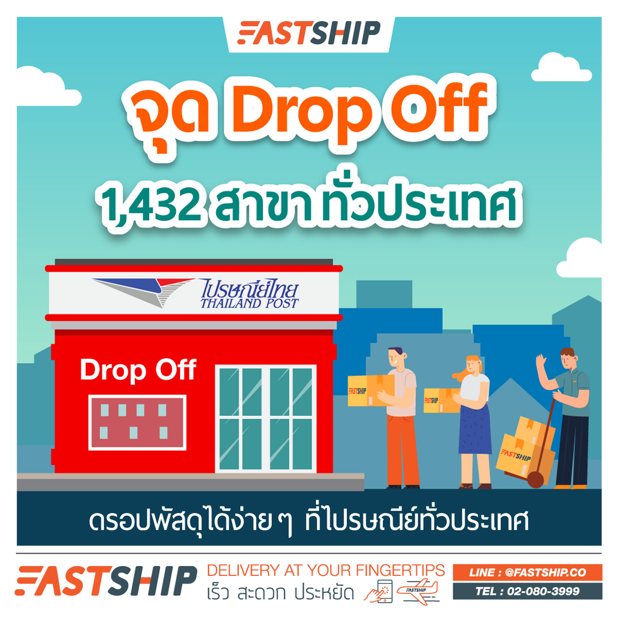 รวมจุด Drop Off ไปรษณีย์ไทย - Fastship.Co