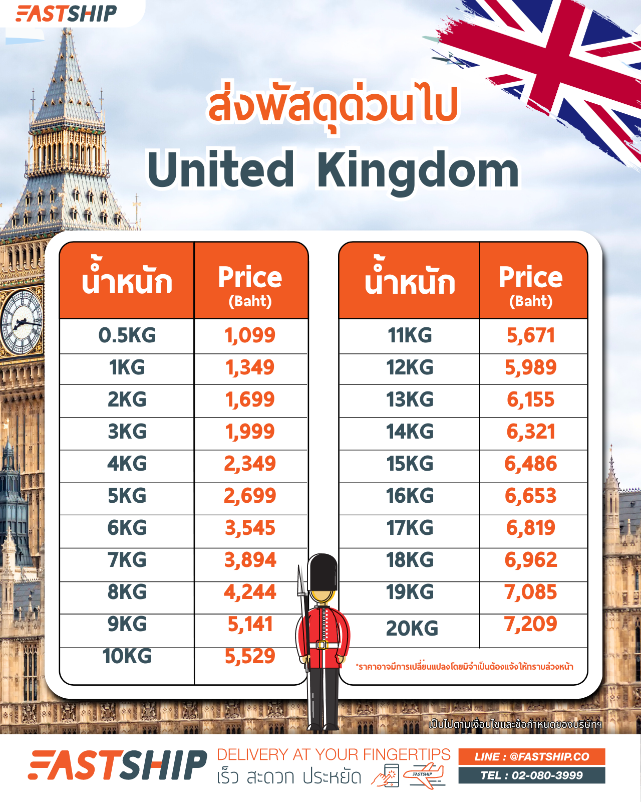 Shipping rate UK